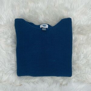 Old Navy Blue Boat Neck Knit Sweater - Medium